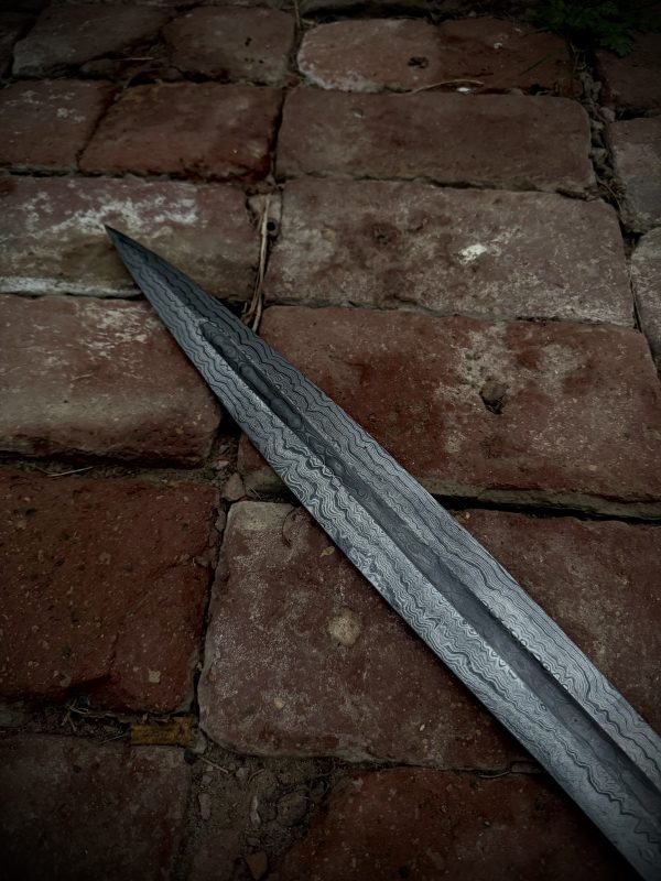 Ladder Damascus Sword, copper inlay - Image 3