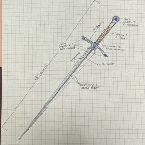 In-Progress Commission: Custom Sapphire-Accented Sword for Jackie